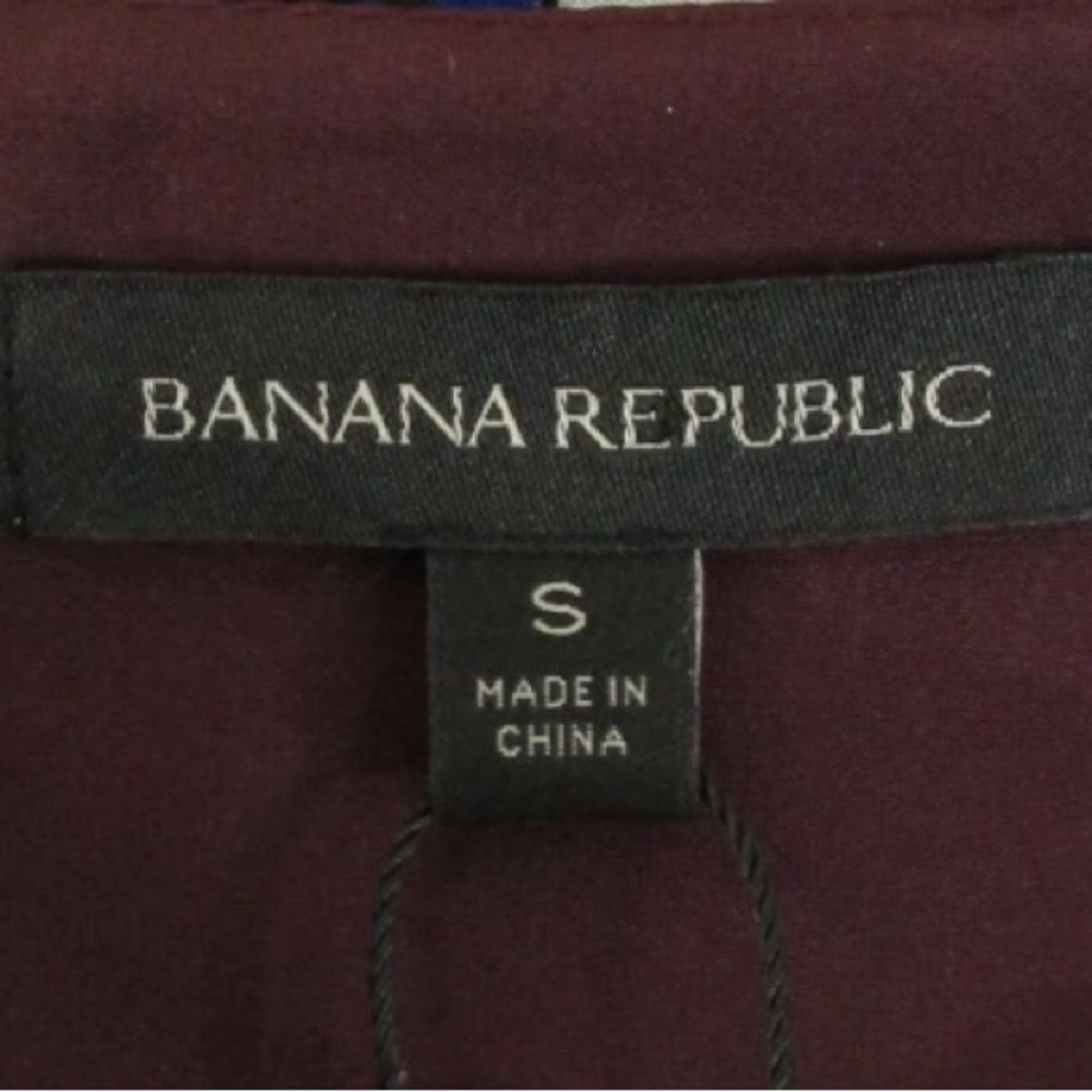Banana Republic Burgandy Blue Floral Faux Wrap V-Neck Maxi Dress Size S - Picture 10 of 10